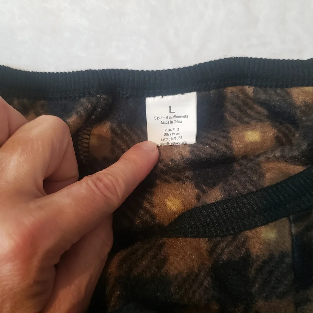 NWT Ultra Paws SnoJam Buffalo Plaid Puppy Dog Hooded